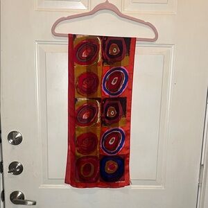 Elaine Gold modernist bubbles silk oblong rectangle scarf